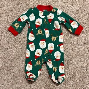 Carters Christmas Green and Red Infant Fleece Sleeper